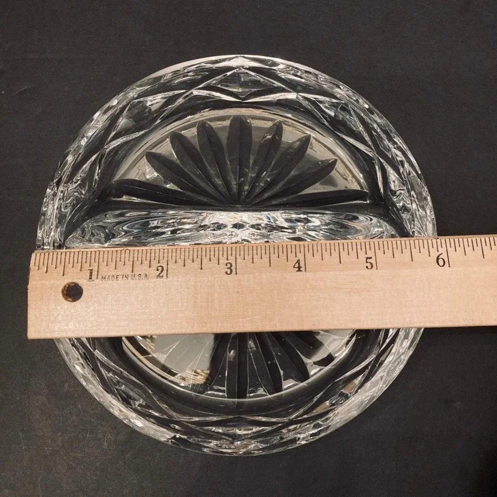 Cut Crystal Divided Bowl Heavy Candy 6